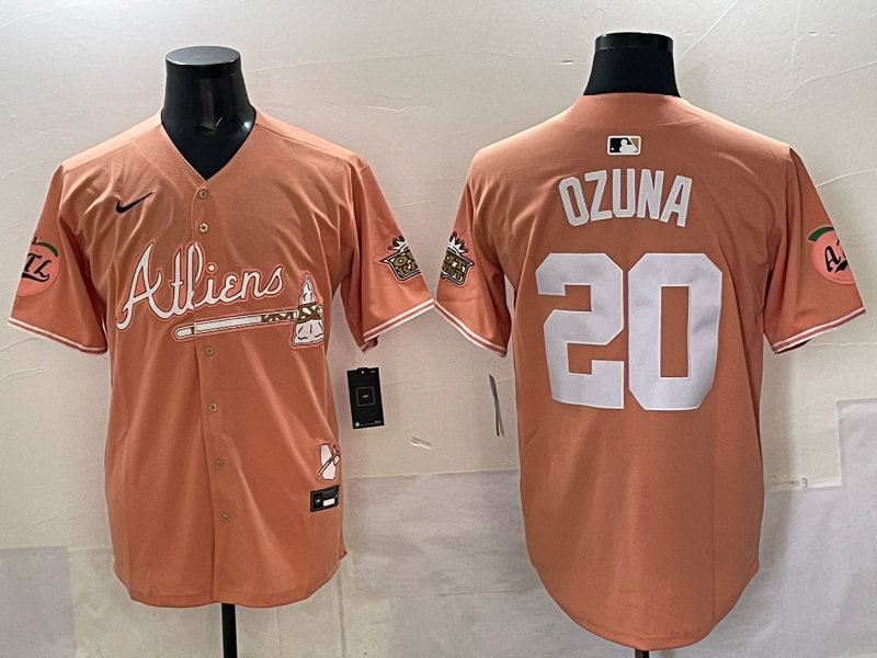 Men Atlanta Braves #20 Ozuna orange 2025 Nike MLB Jersey style 023->atlanta braves->MLB Jersey